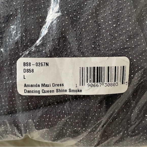 Show Me Your MuMu Dress NWT BRIDESMAID Amanda Maxi Slit Dancin Queen Shine Smoke - Picture 15 of 16